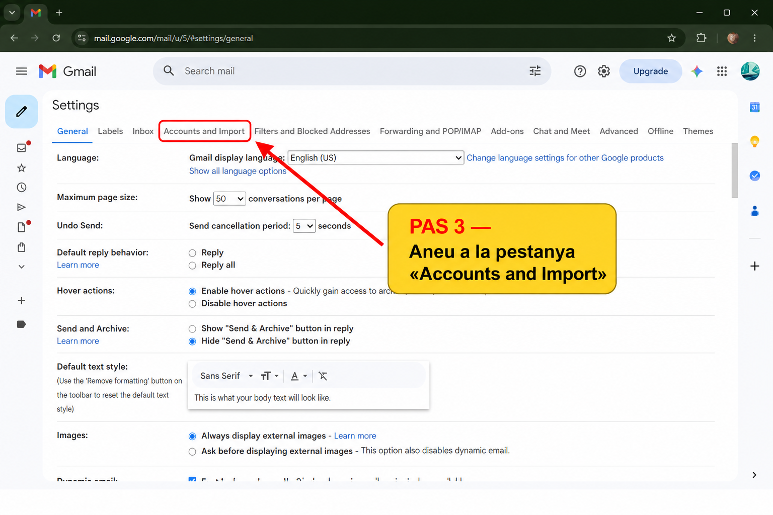 Pas 3: Accounts and Import