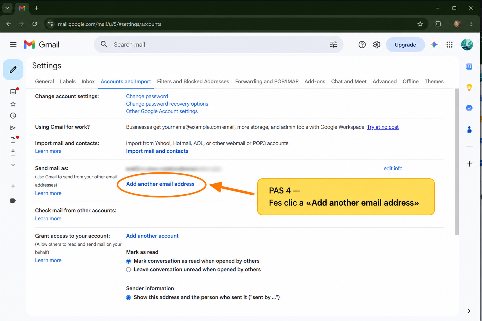 Pas 4: Add another email address